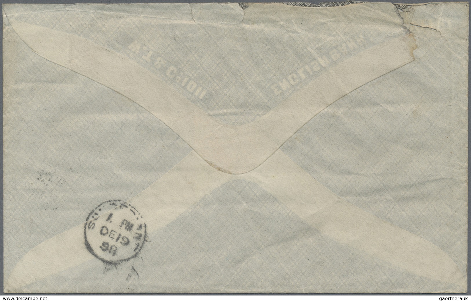 Br Hongkong: 1898. Registered Envelope (creased, Roughly Opened) To England Bearing SG 48, 20 On 30c Ye - Andere & Zonder Classificatie