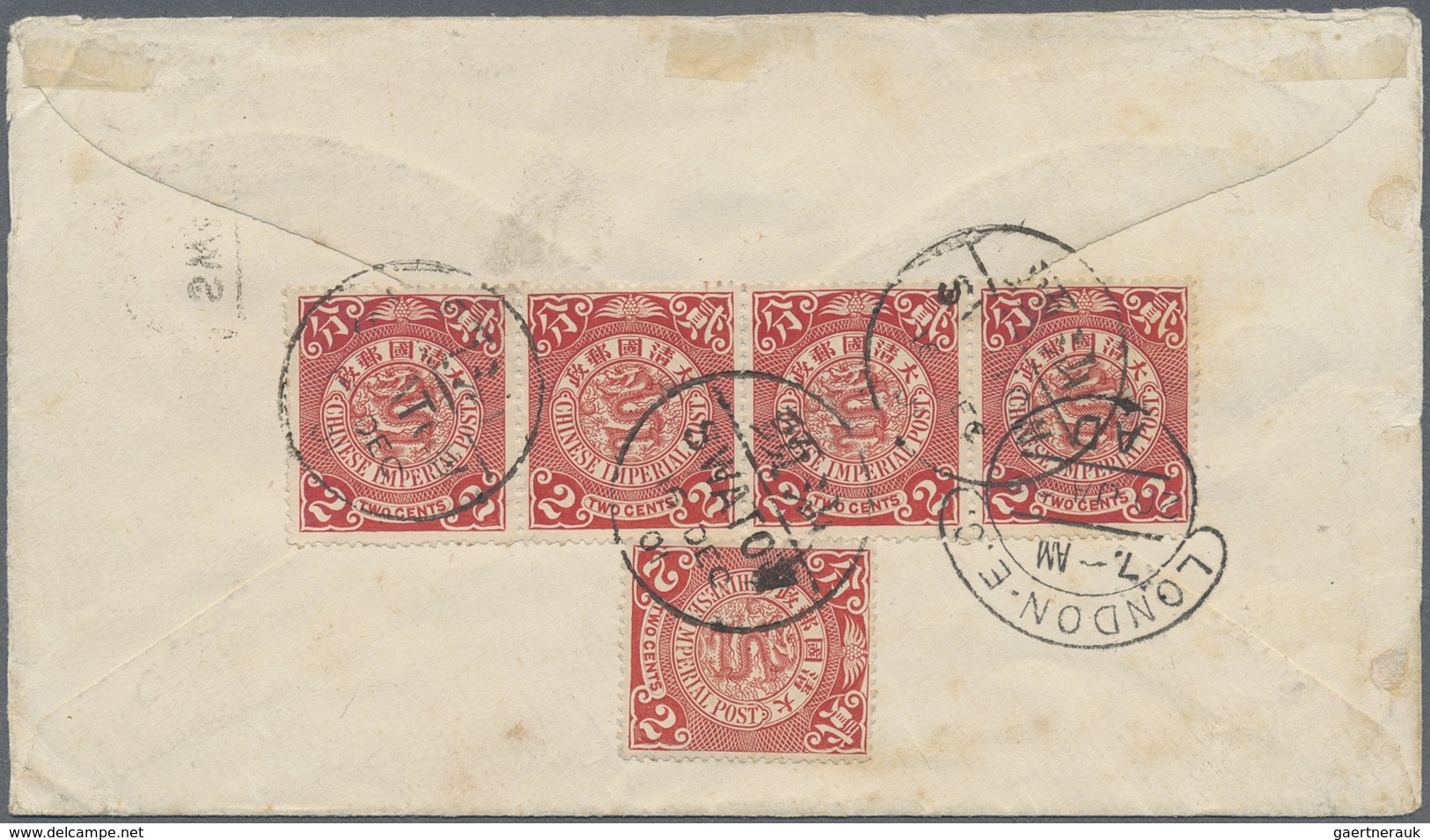 Br Hongkong: 1901. Envelope (small Faults) Addressed To London Bearing Chinese Imperial Post SG 110, 2c - Other & Unclassified
