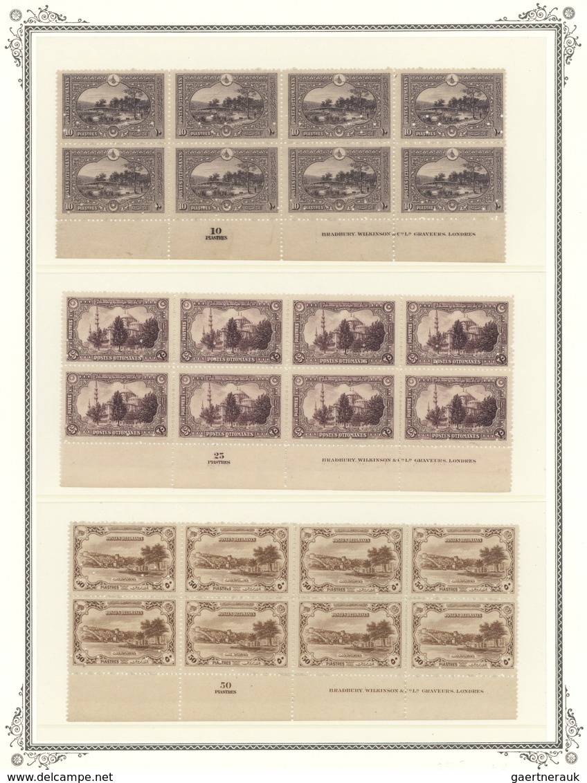 (*) Irak: 1919, Turkey Sc.590-98 Iraq Issue To Be Overprinted Printing Proofs In Bottom Margin Blocks Of - Irak