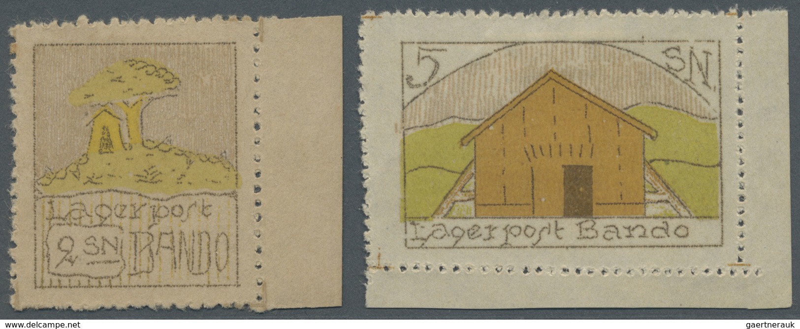 (*) Lagerpost Tsingtau: 1918, Lagerpost Stamps 2 S., A Right Margin Cop. And 5 S. , A Right Corner Margi - China (kantoren)