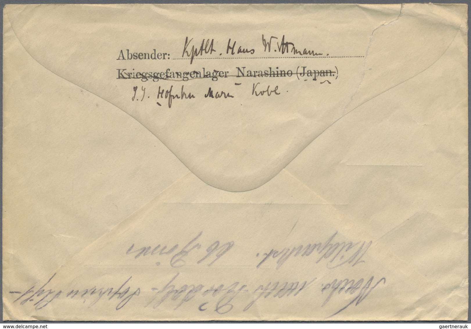 GA Lagerpost Tsingtau: Heimkehrerpost / Return Trip Mail, 1919, Narashino Envelope With SdPDG And Camp - China (offices)