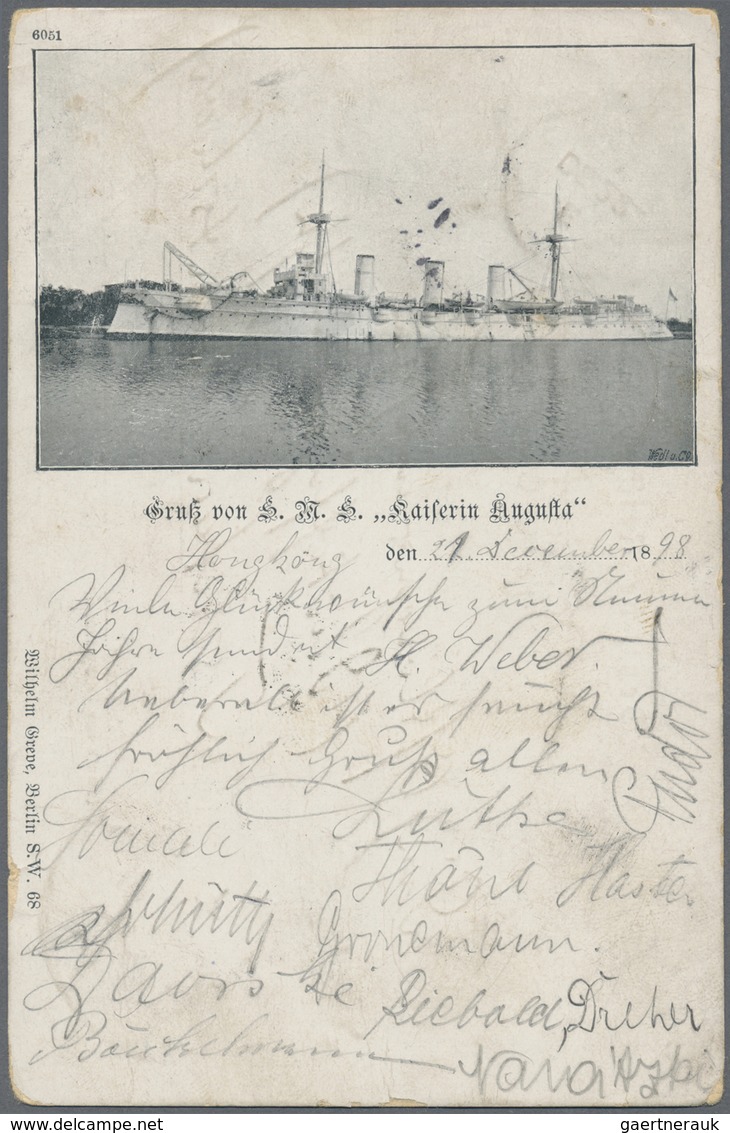 China - Incoming Mail: Hong Kong, 1899, QV 2 C. Tied "HONG KONG E DE 22 98" To Ppc (german Protected - Andere & Zonder Classificatie