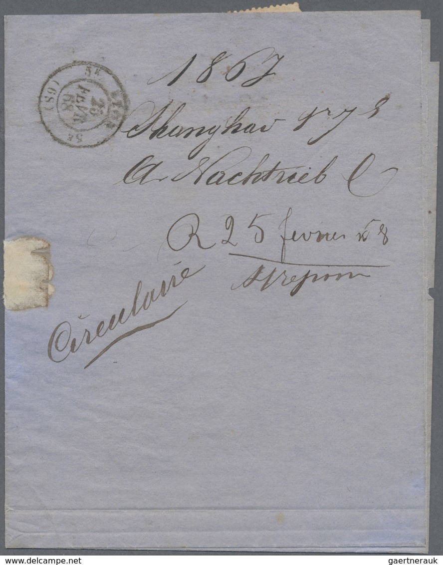 Br China - Fremde Postanstalten / Foreign Offices: French Offices, 1867. News-Band Wrapper Written From - Other & Unclassified