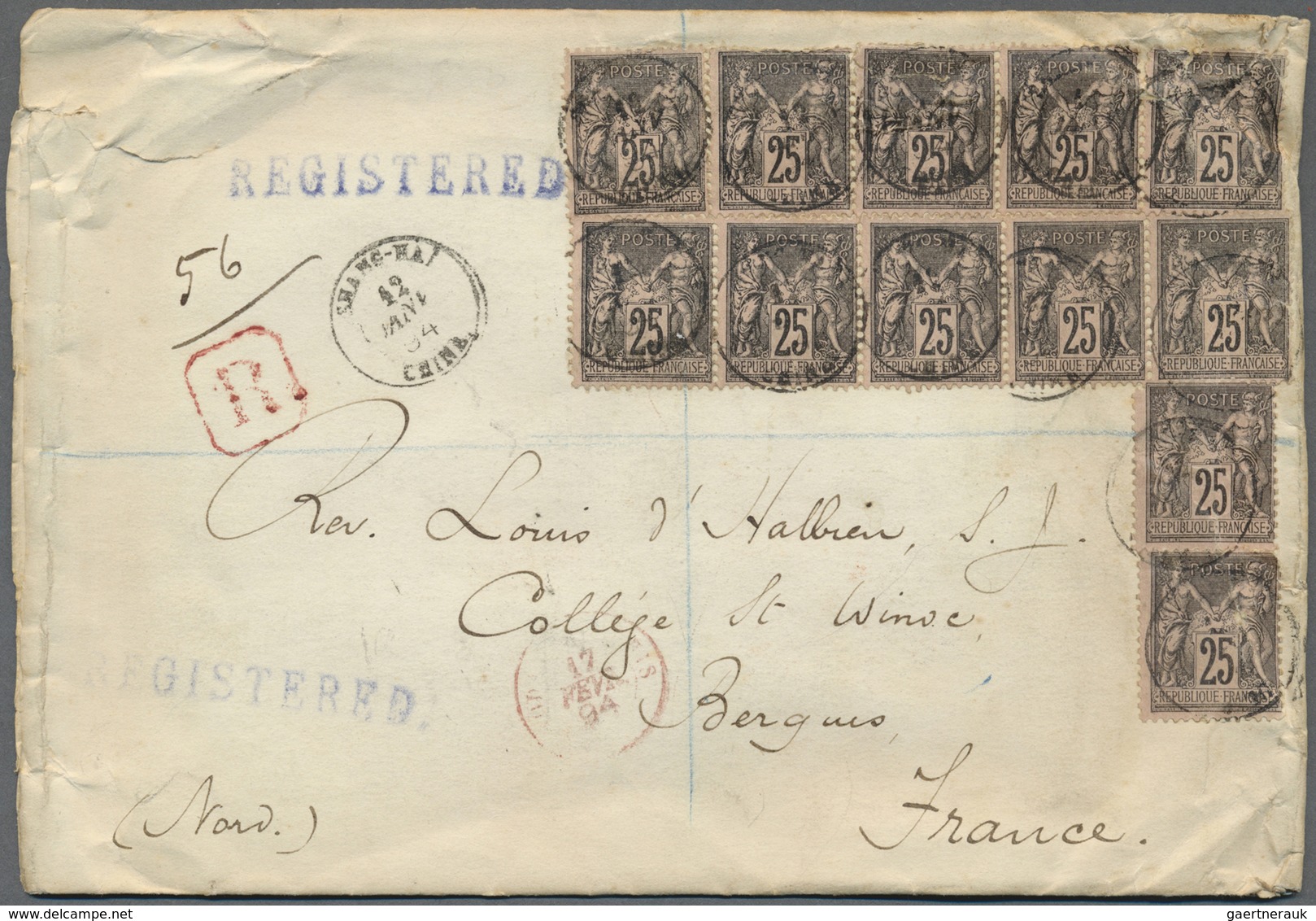 Br China - Fremde Postanstalten / Foreign Offices: France, 1884, Forerunners, Type Sage 25 C. (12 Inc. - Other & Unclassified