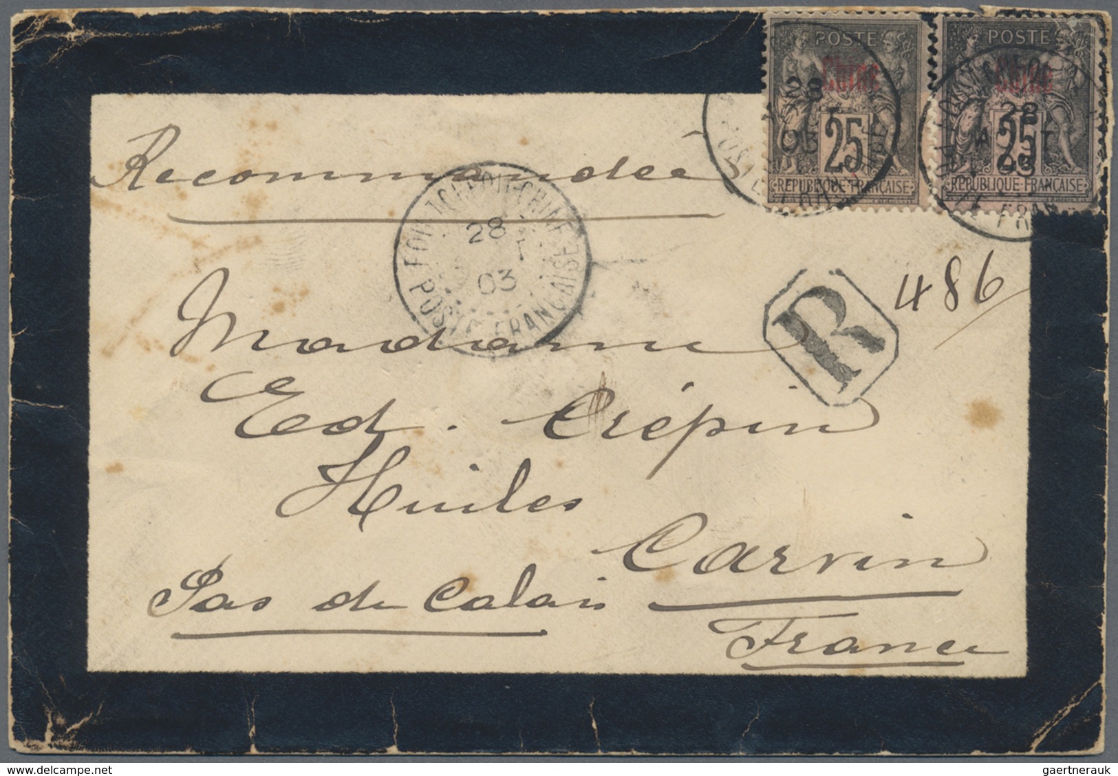 Br China - Fremde Postanstalten / Foreign Offices: French Offices, 1903. Registered Mourning Envelope ( - Andere & Zonder Classificatie