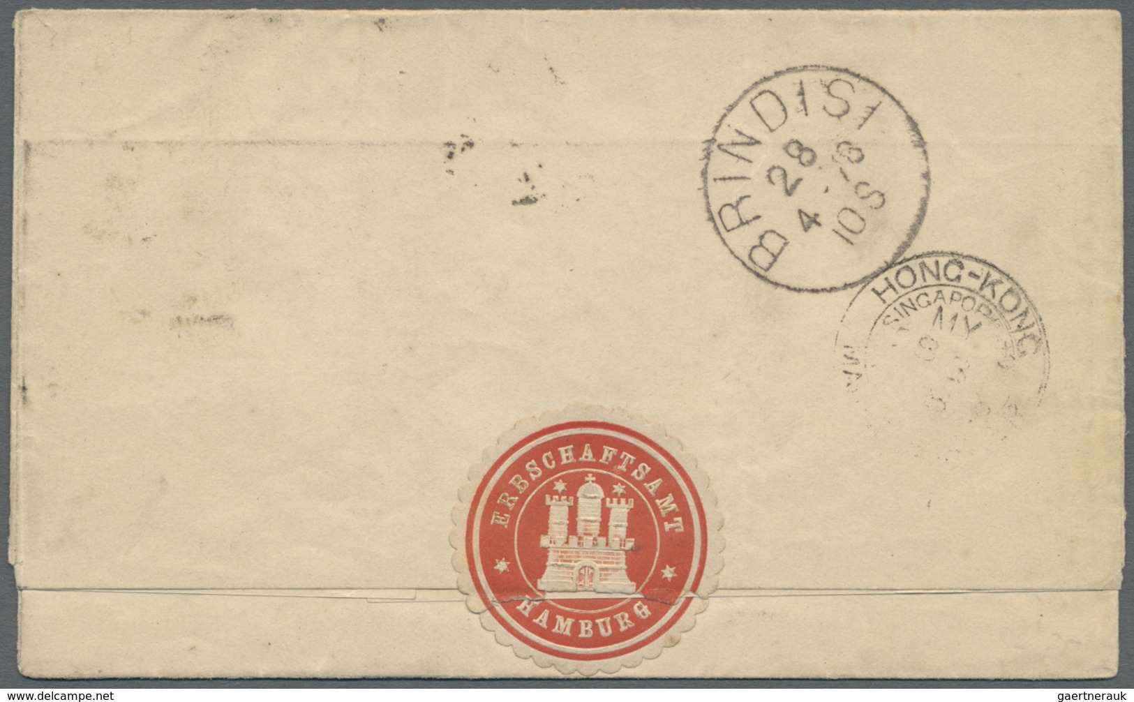 Br China - Besonderheiten: Incoming Mail, 1878, Germany, 10 Pf. (4) Tied "HAMBURG 24 4 78" To Folded En - Other & Unclassified
