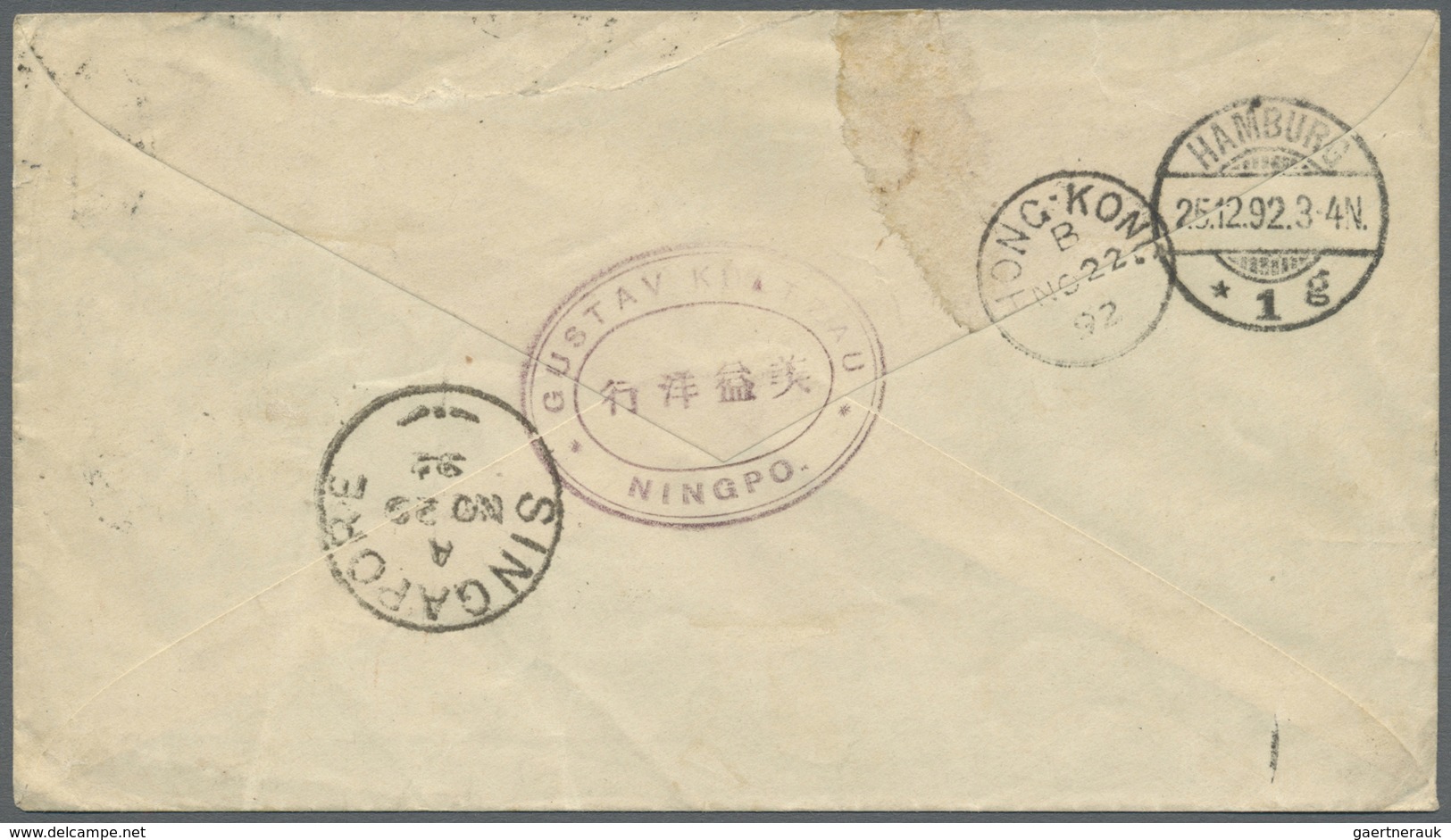 Br China - Besonderheiten: German Offices, 1892, Forerunner 20 Pf. Blue Tied "KDPA SHANGHAI 18 II/92" T - Andere & Zonder Classificatie