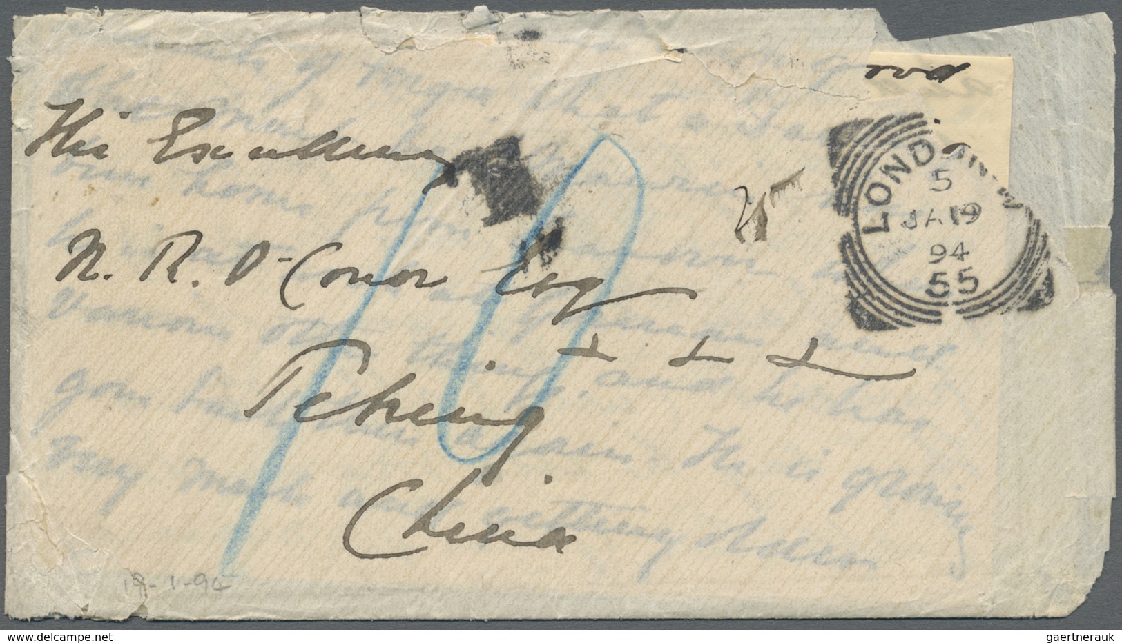 Br China - Besonderheiten: Incoming Mail, 1894/95, Great Britain, Two Covers With Full Contents To Brit - Other & Unclassified