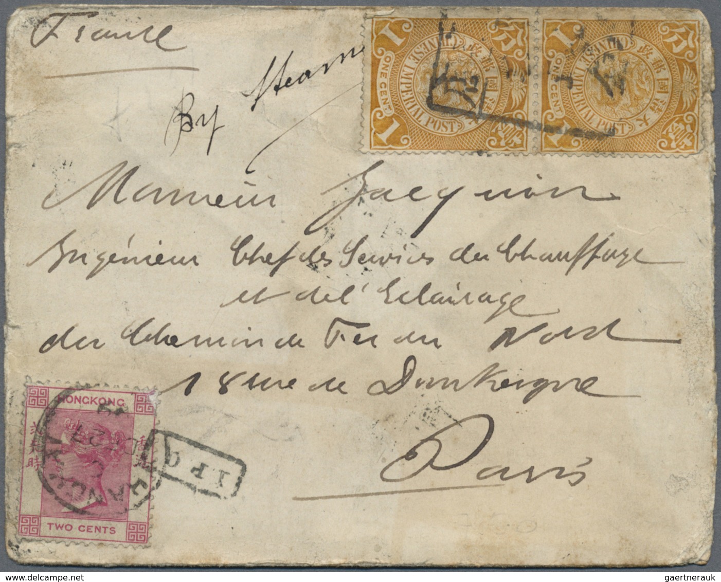 Br China - Besonderheiten: 1899. Envelope (faults,soiled, Three Sides Opend) Addressed To France Bearin - Other & Unclassified