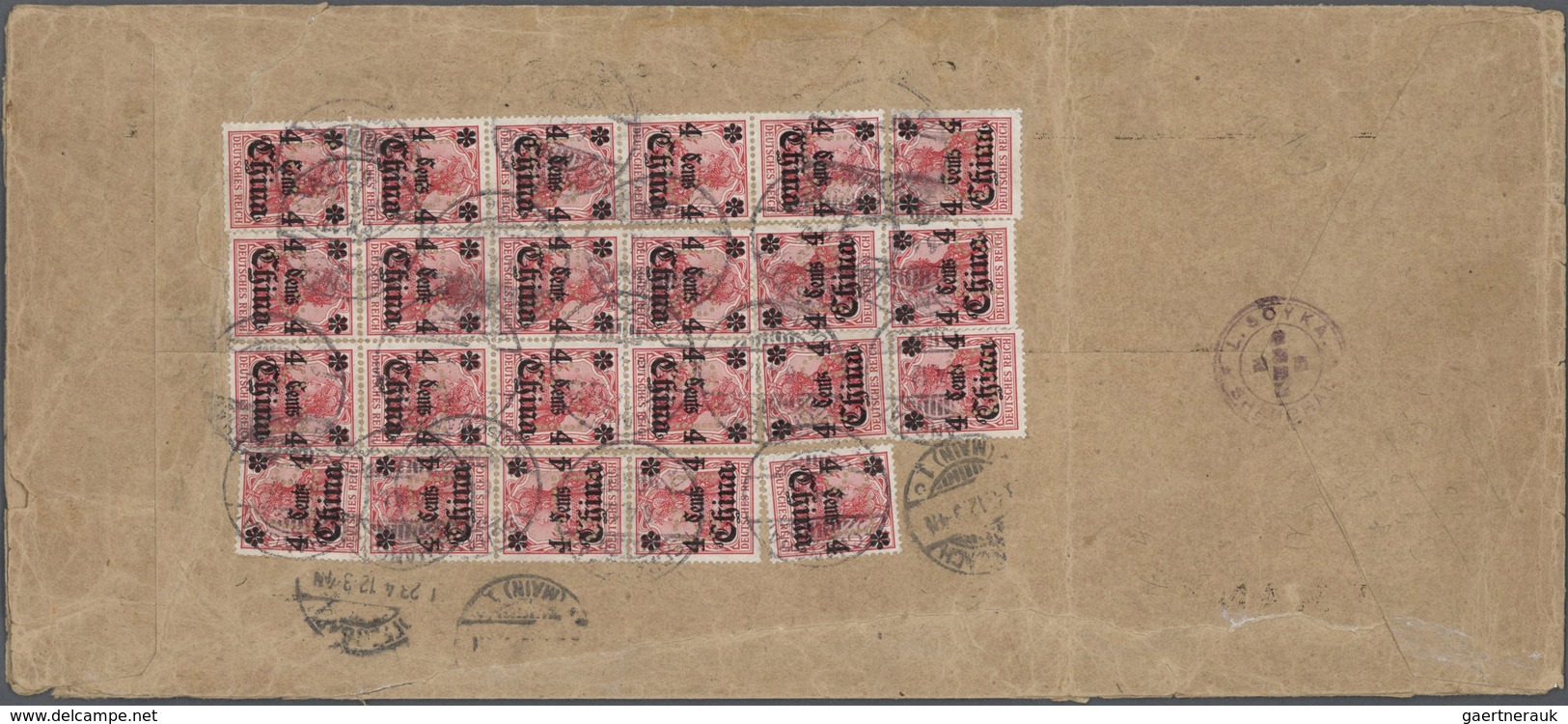 Br China - Besonderheiten: German Offices, 1911, 4 C. / 10 Pf. (23, Inc. Strip-5 And Two Strips-4) Canc - Andere & Zonder Classificatie