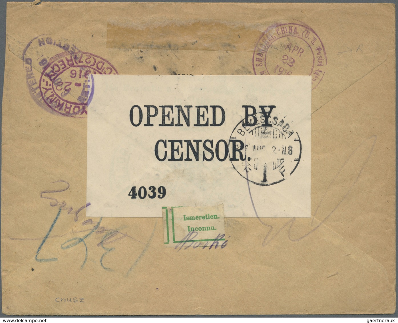 Br China - Besonderheiten: German Offices, , Tientsin, POW Mail, Envelope Imprinted "SDPDG" Of Tientsin - Andere & Zonder Classificatie