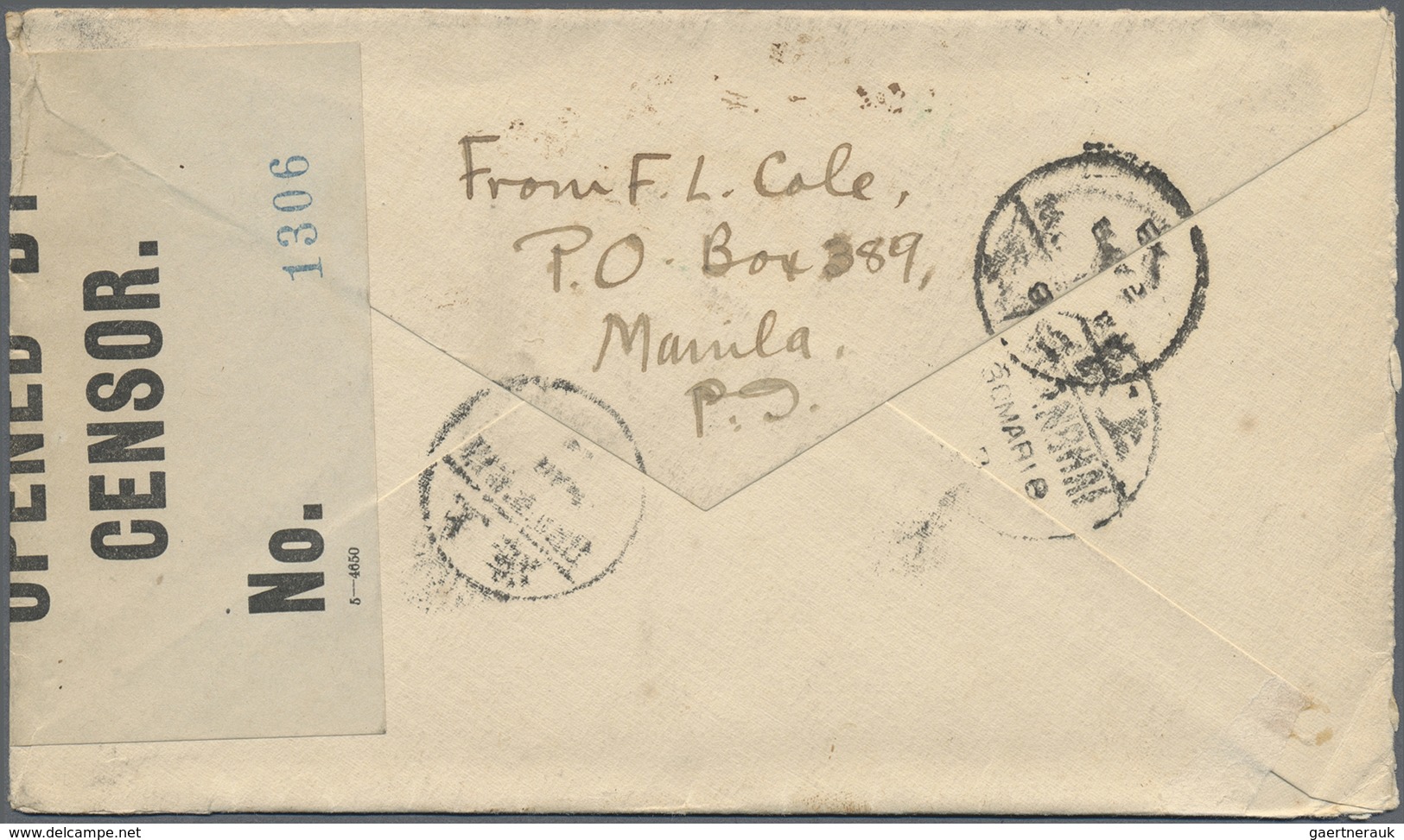 Br China - Besonderheiten: 1918. Censored Envelope Addressed To Hankow, Hupeh Province, China Bearing P - Autres & Non Classés