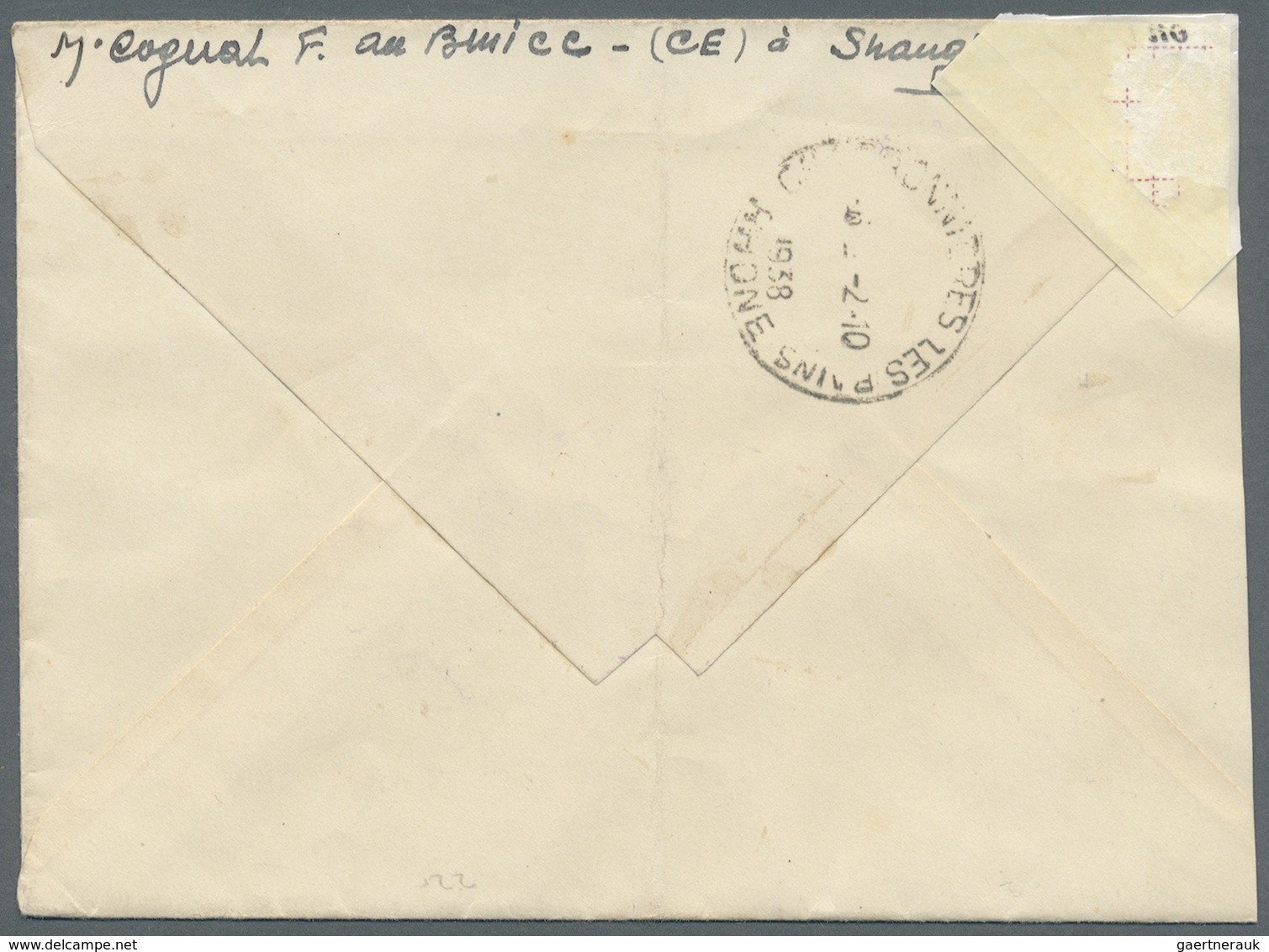 Br China - Besonderheiten: 1938 (FRENCH CHINA). Stampless Envelope Written From Shanghai Dated '30th Au - Andere & Zonder Classificatie