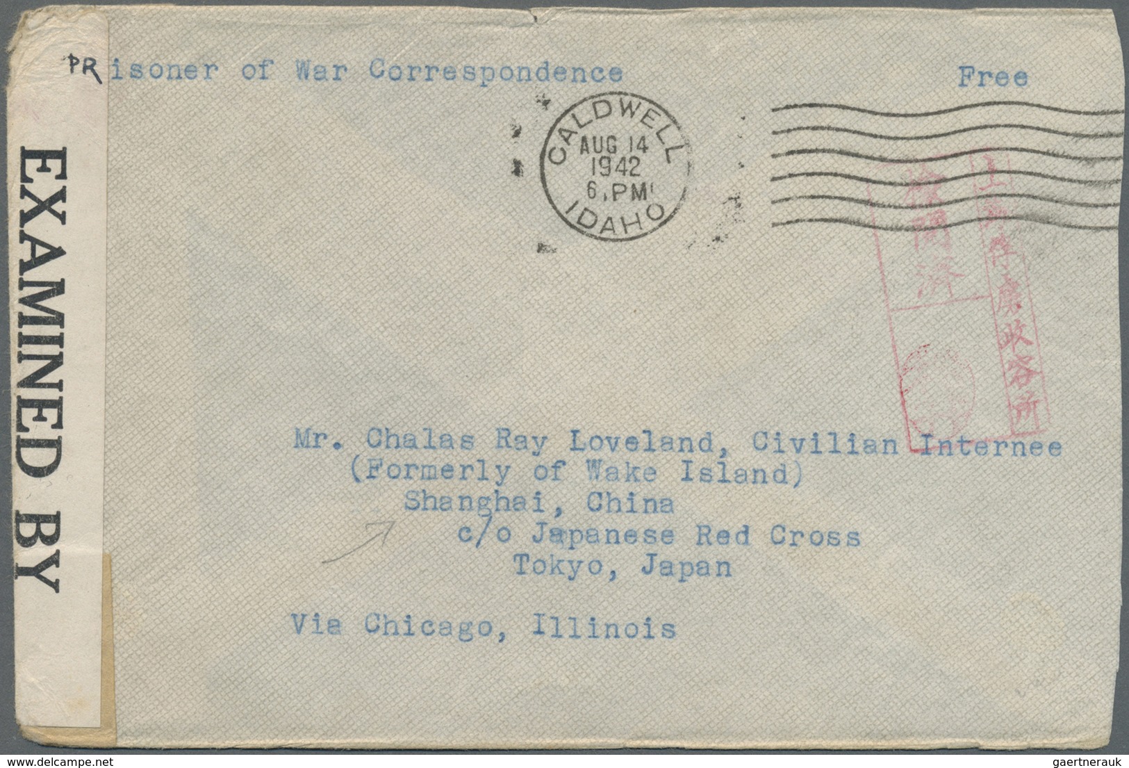 Br China - Besonderheiten: 1942, Incoming Mail, USA, To Shanghai Civilian Internee Camp To Former Engin - Other & Unclassified