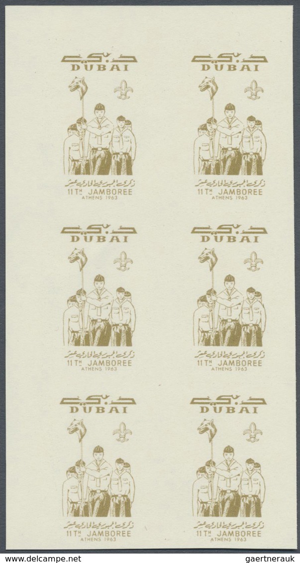 (*) Dubai: 1964, 11th World Scout Jamboree Athens PROOFS Of Three Different Centres Incl. Trumpeter And - Dubai