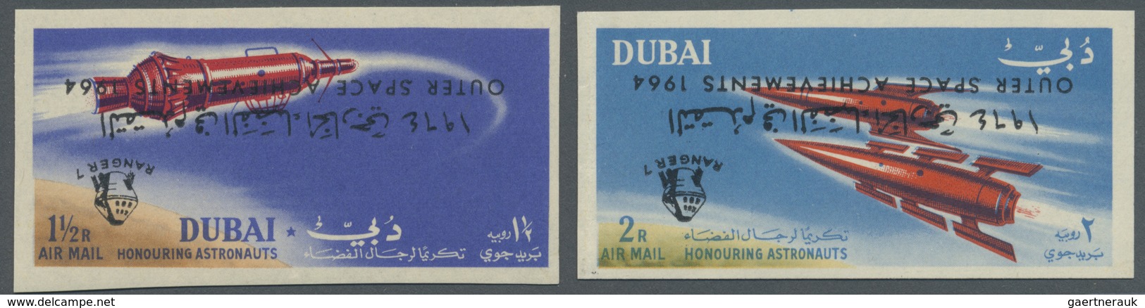 ** Dubai: 1964, Ranger 7 / Outer Space Achievements, 1np. To 2r. Imperforate, Complete Set Of Eight Val - Dubai