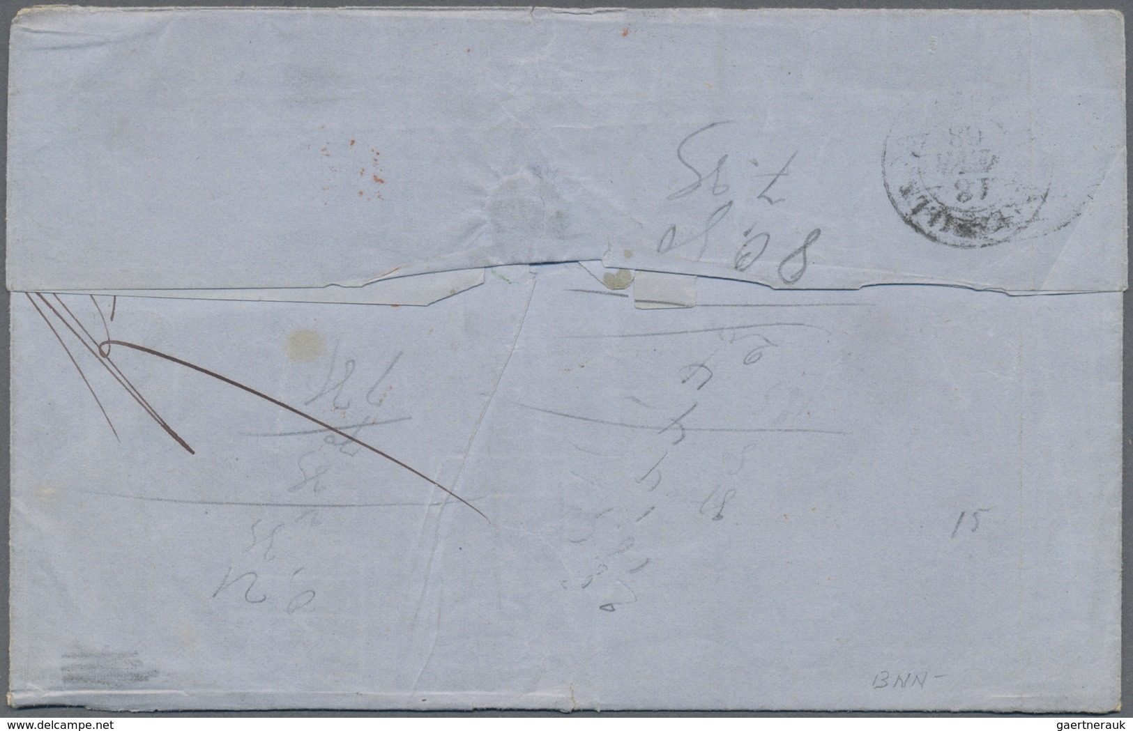 Br Französisch-Indien: 1868, 80c. Rose "Eagle", Single Franking On Lettersheet From Pondicherry To Mars - Brieven En Documenten