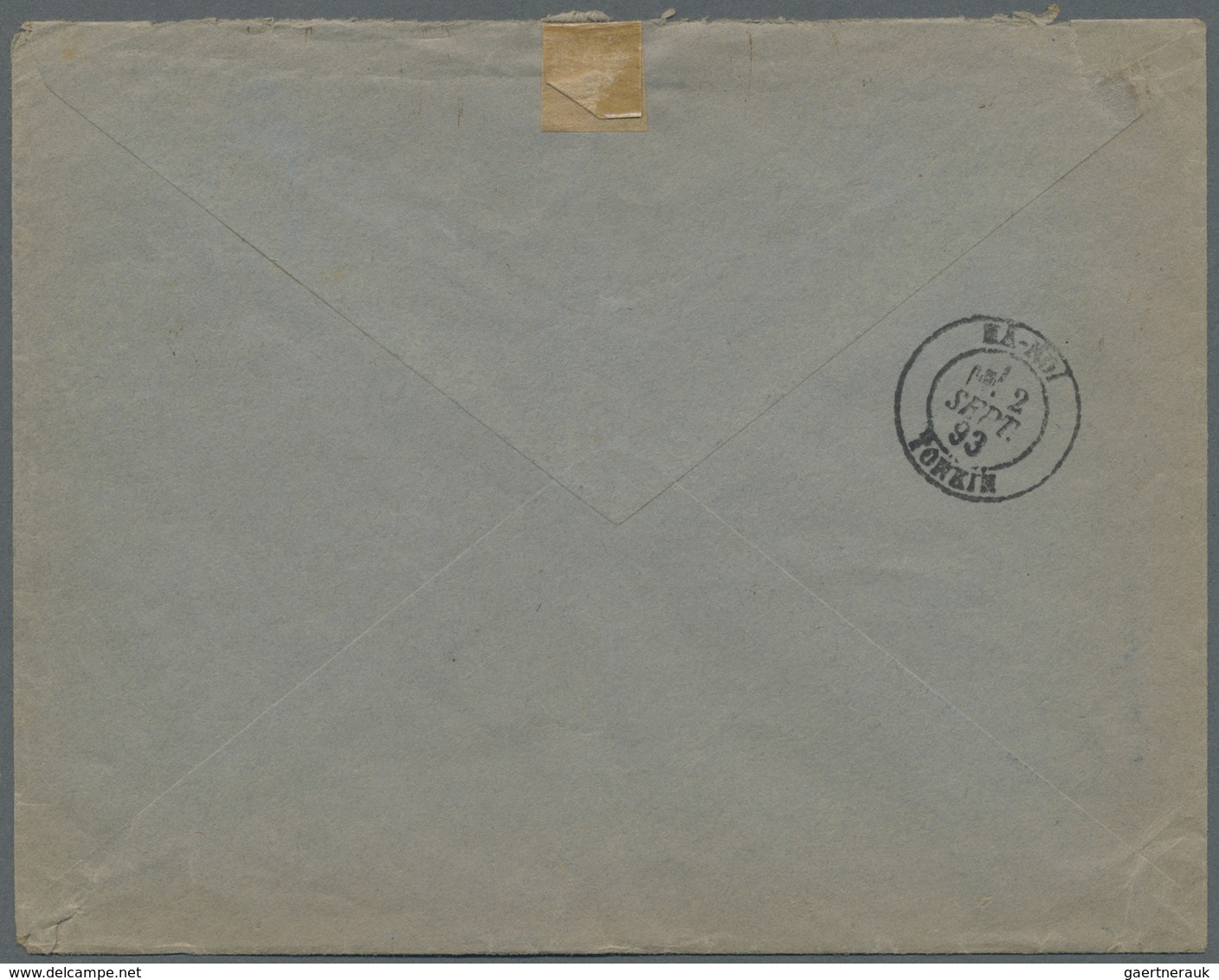 Br Französisch-Indochina: 1893. Stampless Envelope Addressed To Paris Endorsed 'Corps D 'Occupation Du - Brieven En Documenten
