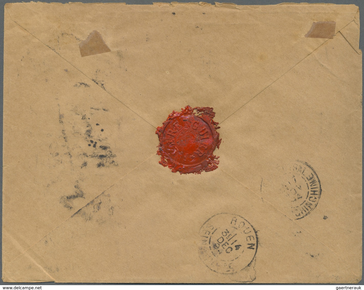 Br Französisch-Indochina: 1894. Registered Envelope (roughly Opened) To France Bearing Lndo-China Yvert - Brieven En Documenten