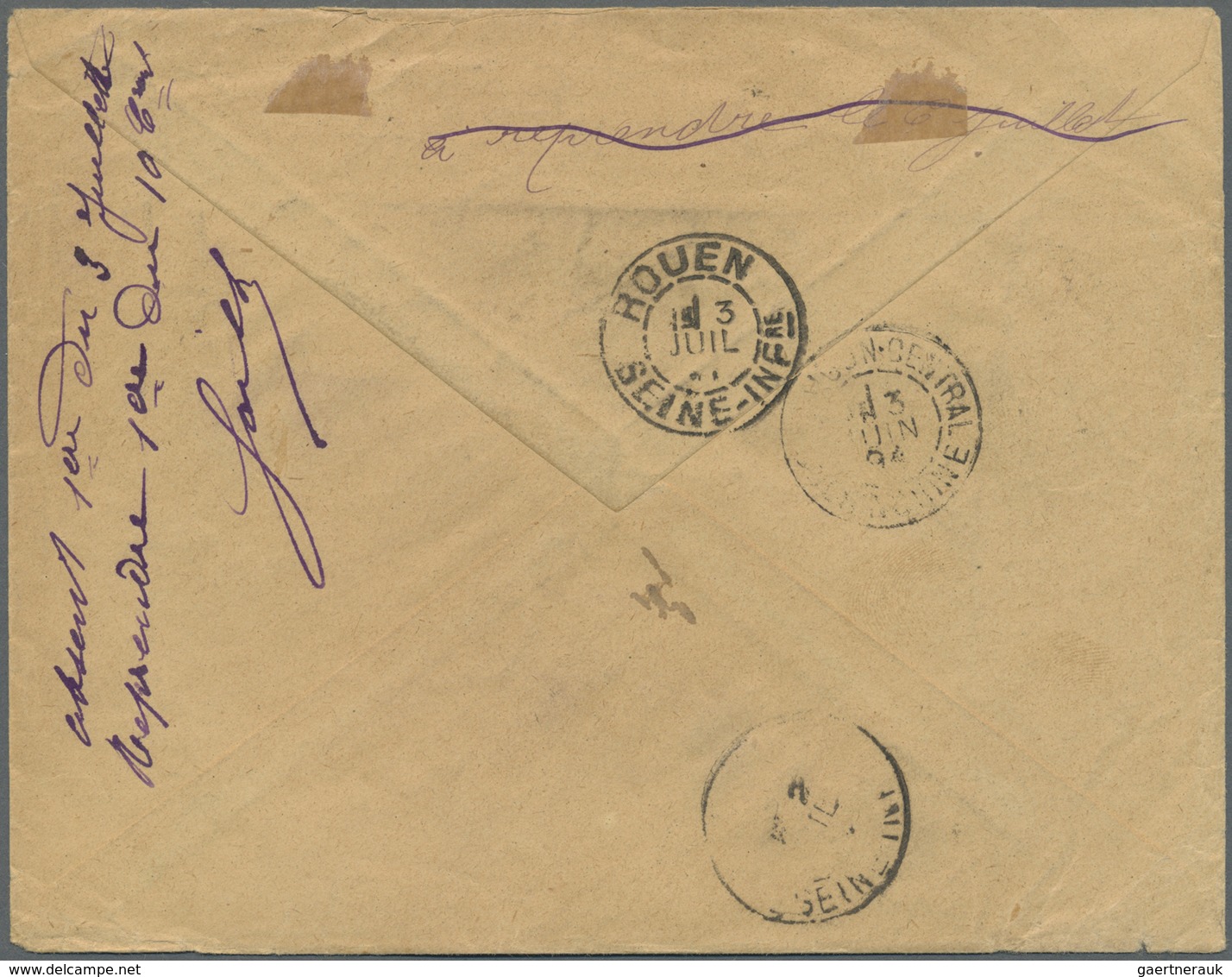 Br Französisch-Indochina: 1894. Registered Envelope Addressed To France Bearing Indo-China Yvert 6, 5c - Covers & Documents