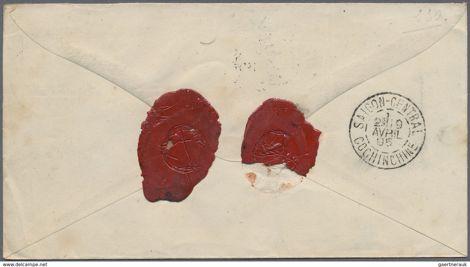 GA Französisch-Indochina: 1895, Netherlands, Registered Postal Stationery Envelope 12½c Grey Upgraded W - Brieven En Documenten