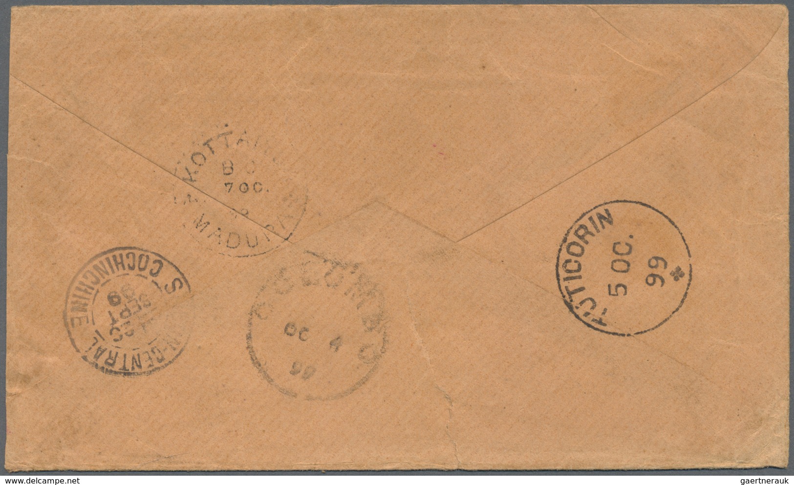 Br Französisch-Indochina: 1899, Two Envelopes Each Franked With 25 C. Allegory Sent From PNOMPEN; CAMBO - Brieven En Documenten