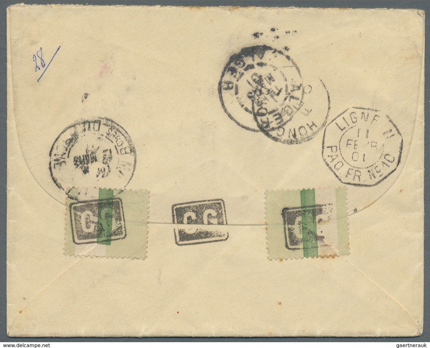 Br Französisch-Indochina: 1901. Registered Envelope Addressed To Algeria, North Africa Bearing Indo-Chi - Brieven En Documenten