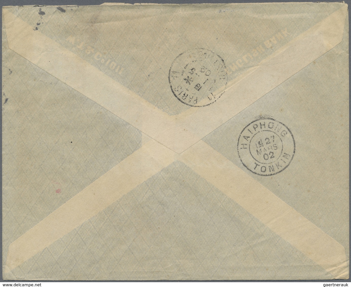 Br Französisch-Indochina: 1902. Envelope Addressed To Paris Bearing Lndo-China SG 25. 15c Grey Tied By - Covers & Documents