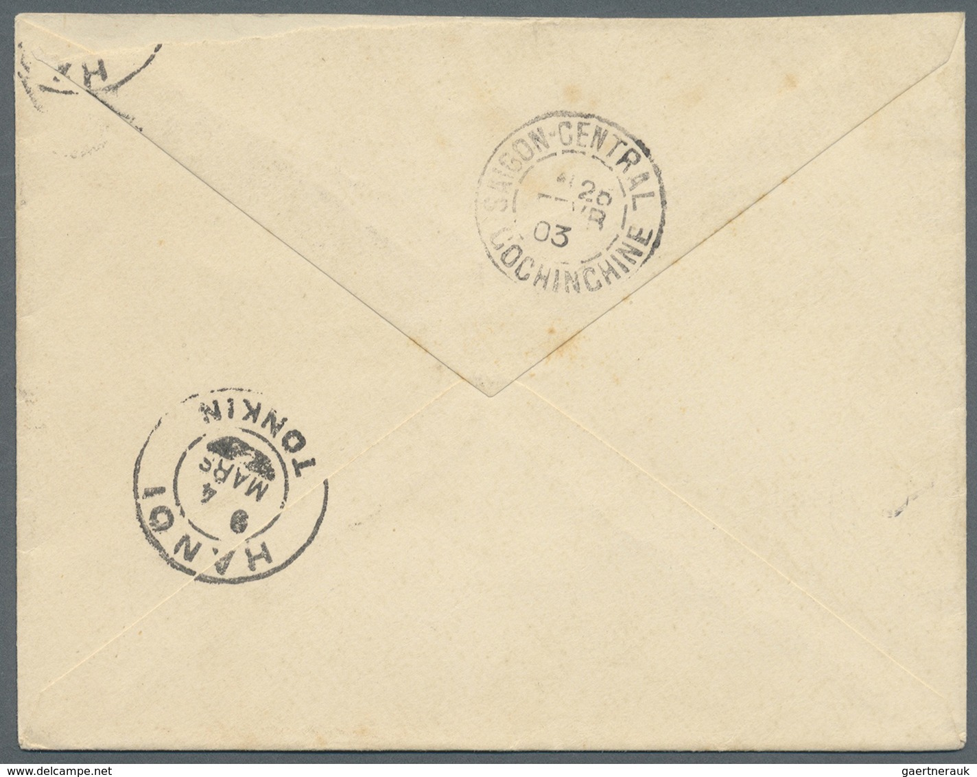 Br Französisch-Indochina: 1903. Envelope Endorsed 'Corps D'Occupation Du Tonkin' Addressed To The 'Capt - Covers & Documents