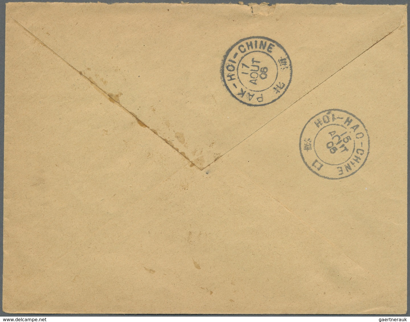 Br Französisch-Indochina: 1906. Envelope Addressed To The ‘French Post A Packhoi' Bearing Lndo-China SG - Brieven En Documenten