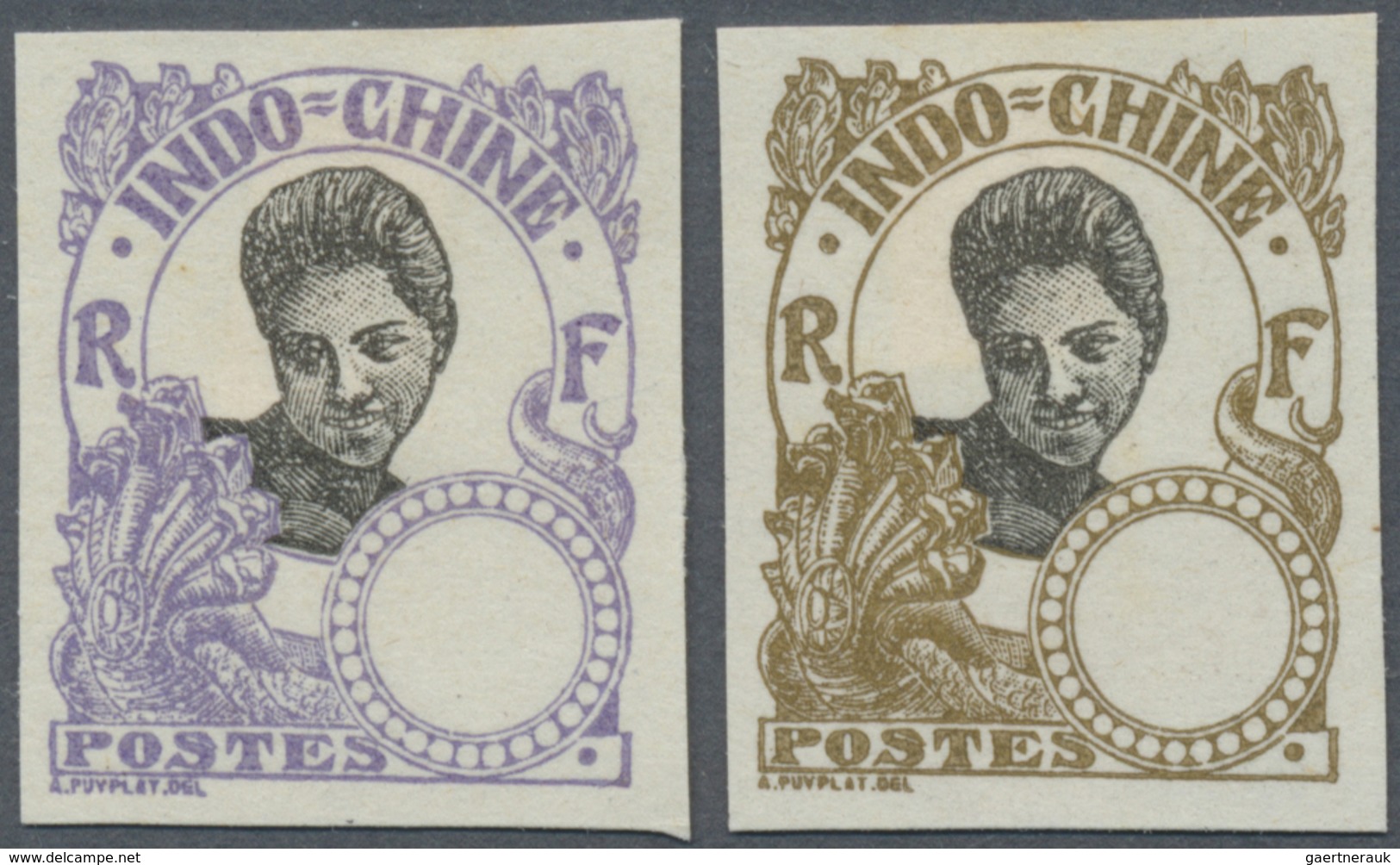 (*) Französisch-Indochina: 1907, Woman From Cambodia, Two Color Proofs, Without Declaration Of Value In - Brieven En Documenten