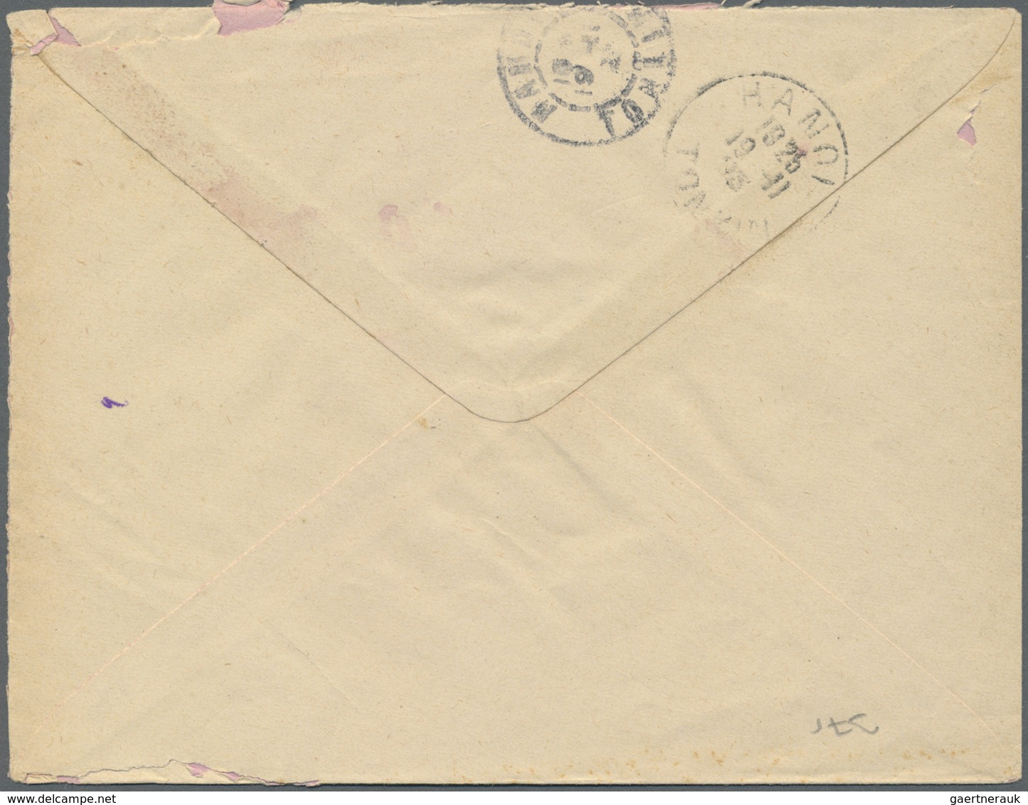 GA Französisch-Indochina: 1923. Postal Stationery Envelope 4c Orange Addressed To Hanoi Cancelled By 'P - Brieven En Documenten