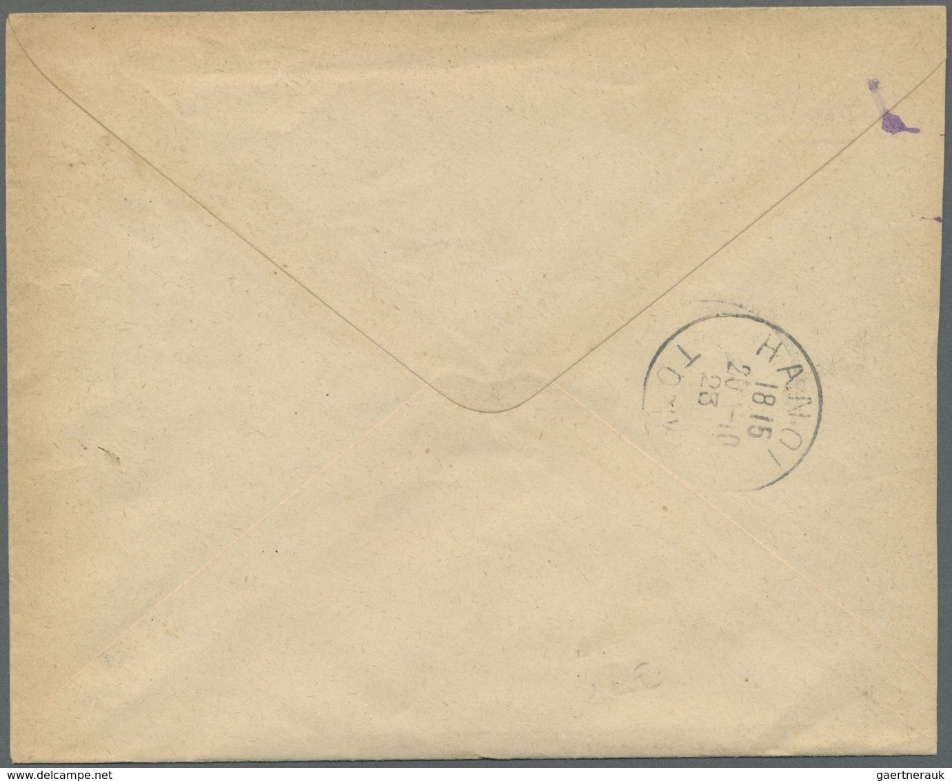 GA Französisch-Indochina: 1923. Postal Stationery Envelope (toned) 4c Orange Addressed To Hanoi Cancell - Brieven En Documenten