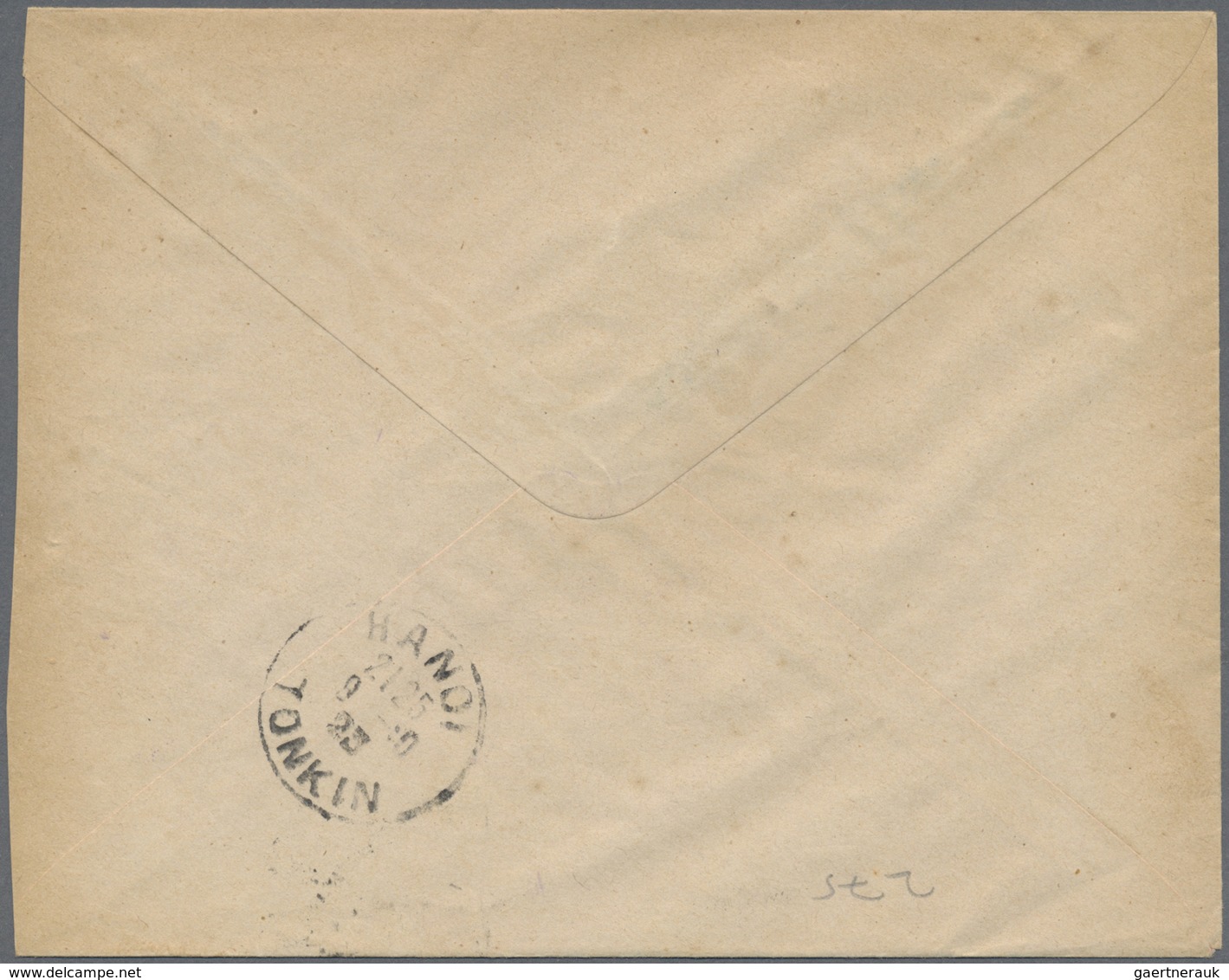 GA Französisch-Indochina: 1923. Postal Stationery Envelope (shortened At Right, Toned) 4c Orange Addres - Brieven En Documenten