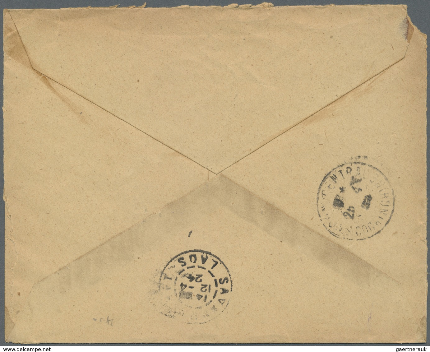 Br Französisch-Indochina: 1924. Envelope (faults) Headed 'Comptoir Franco-Laotian/Vientiane/Laos' Addre - Brieven En Documenten