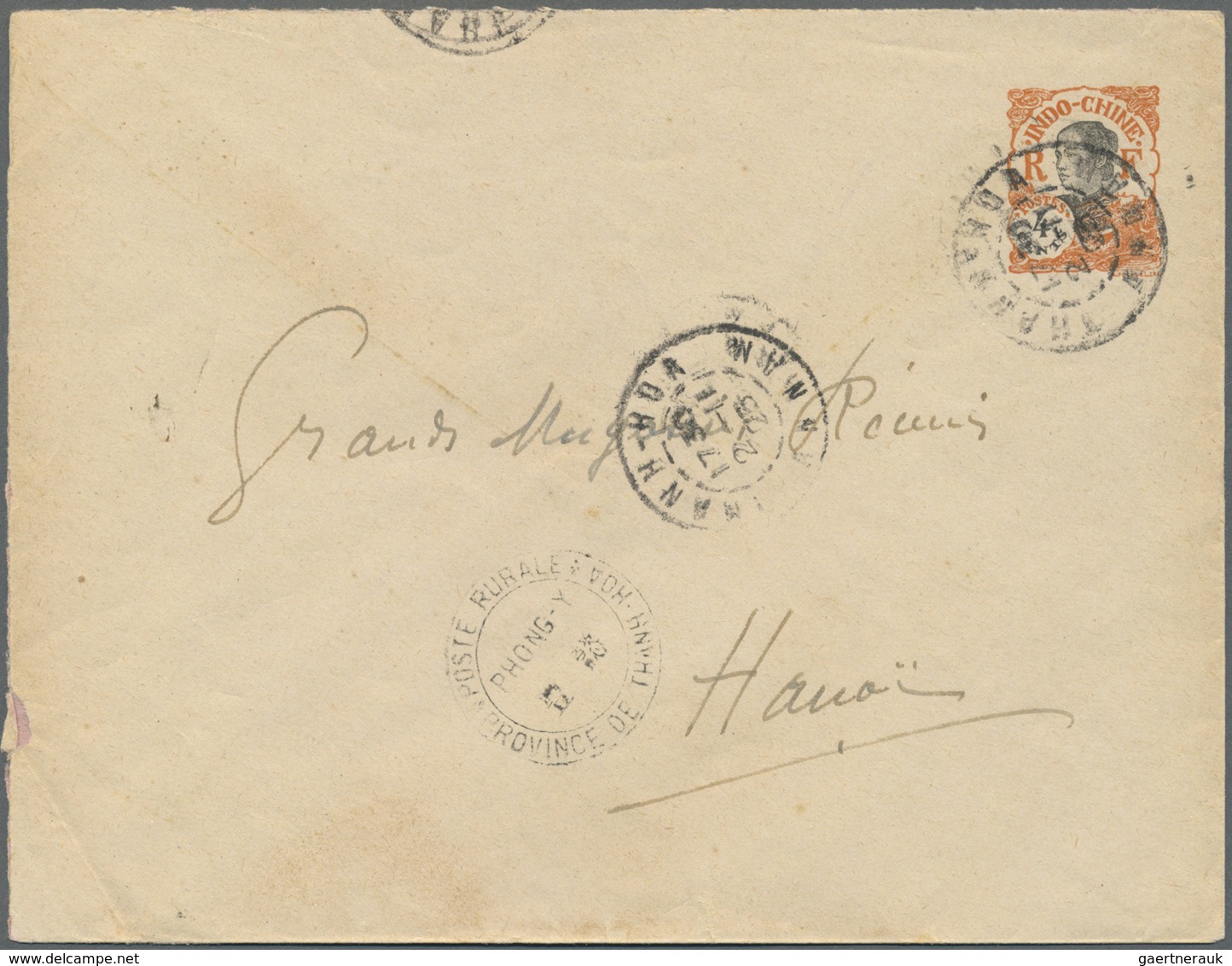 GA Französisch-Indochina: 1925. Postal Stationery Envelope (opened At Top And Left) 4c Orange Addressed - Brieven En Documenten