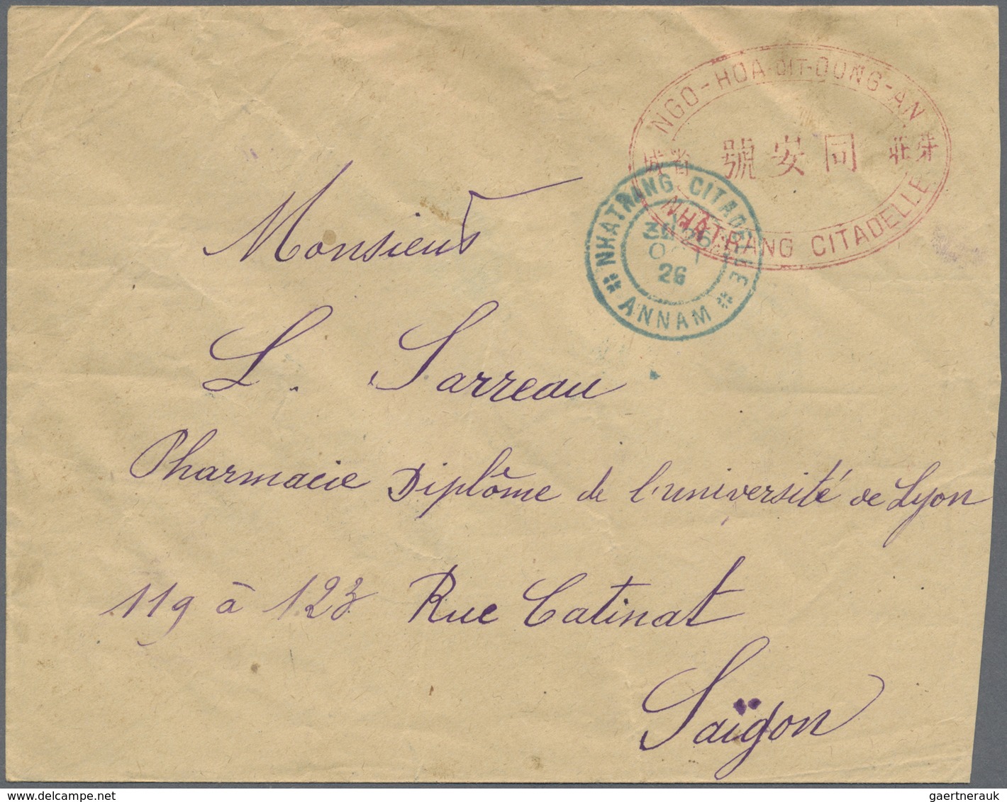 Br Französisch-Indochina: 1926. Envelope (small Faults) Addressed To Saigon Bearing Indo-China Yvert 10 - Brieven En Documenten