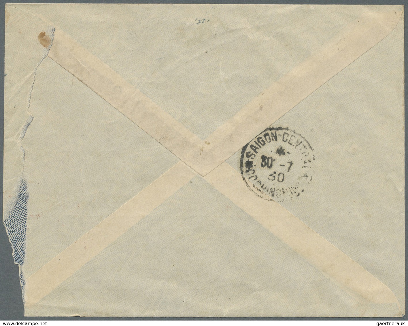 Br Französisch-Indochina: 1930. Envelope (corner Fault At Lower Right) Addressed To Saigon Bearing Indo - Brieven En Documenten