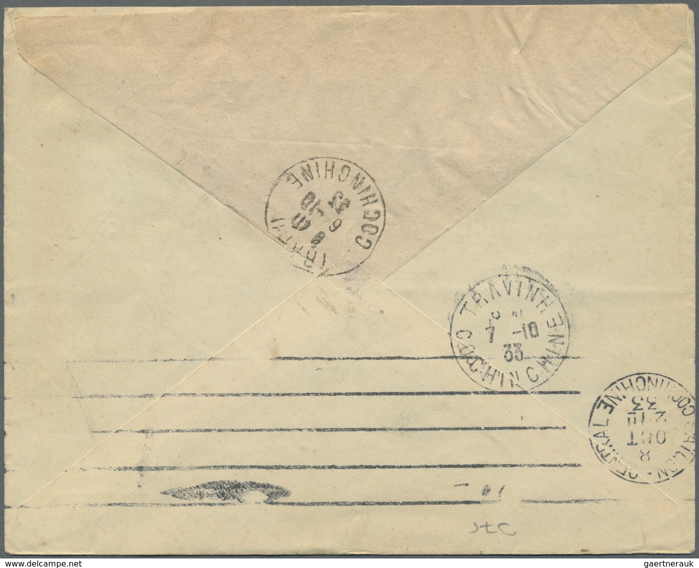 Br Französisch-Indochina: 1933. Envelope Addressed To Saigon Bearing Lndo-China SG 175, 5c Violet Tied - Brieven En Documenten