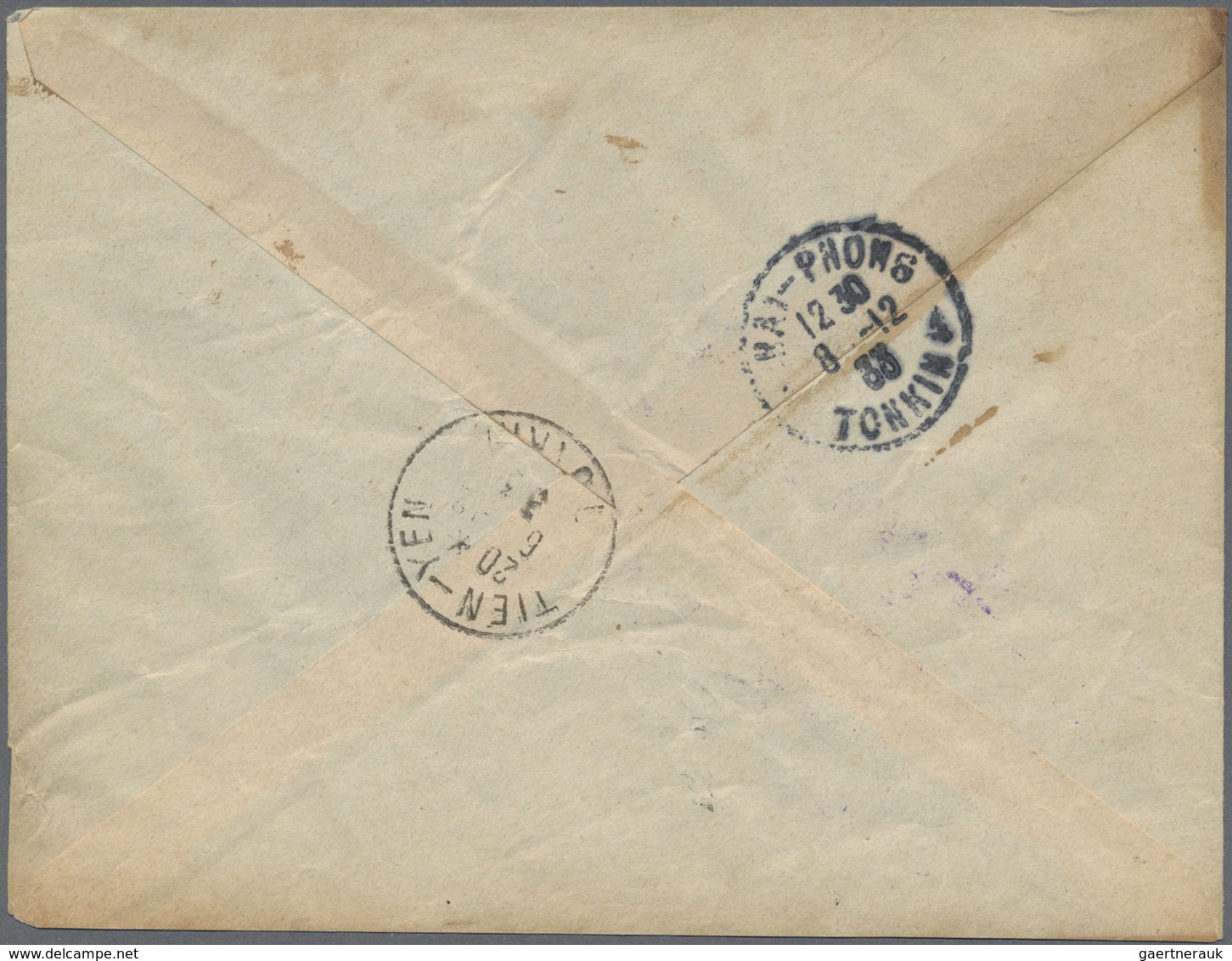 Br Französisch-Indochina: 1933. Envelope (creased, Toned) Addressed To Hai-Phong Bearing France 'Milita - Brieven En Documenten