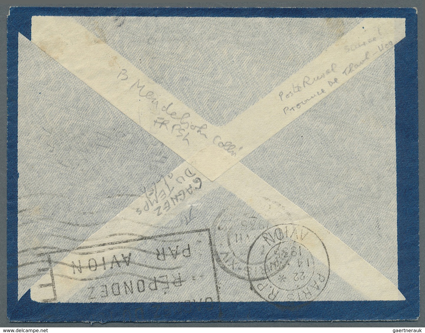 GA Französisch-Indochina: 1935. Air Mail. Indo-China Postal Stationery Envelope 36c Red Cancelled By 'P - Brieven En Documenten