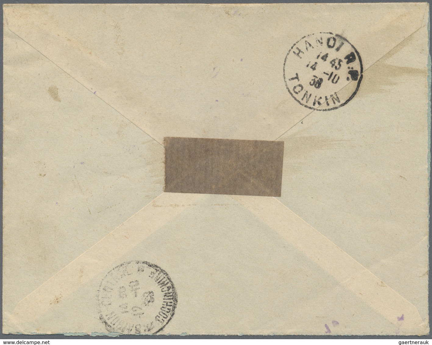 GA Französisch-Indochina: 1938. Indo-China Postal Stationery Envelope 5c Violet Upgraded With SG 168, 1 - Brieven En Documenten