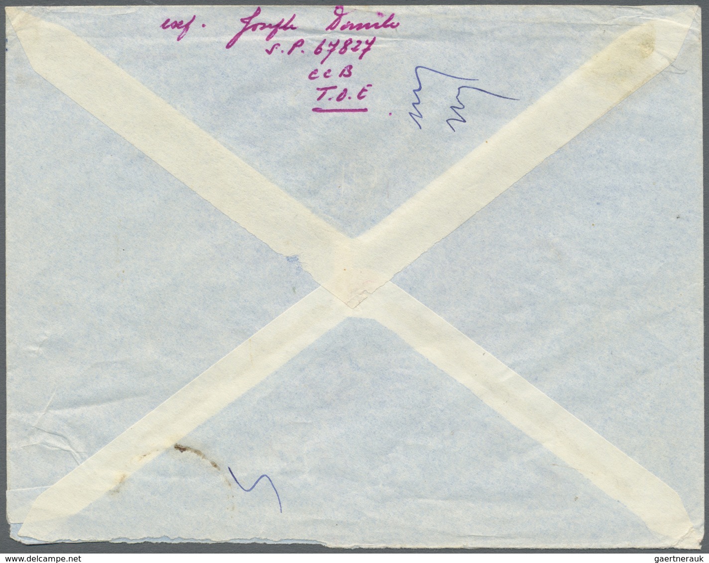 Br Französisch-Indochina: 1954. Stampless Envelope Written From PhomPenh Addressed To The French Lndia - Brieven En Documenten