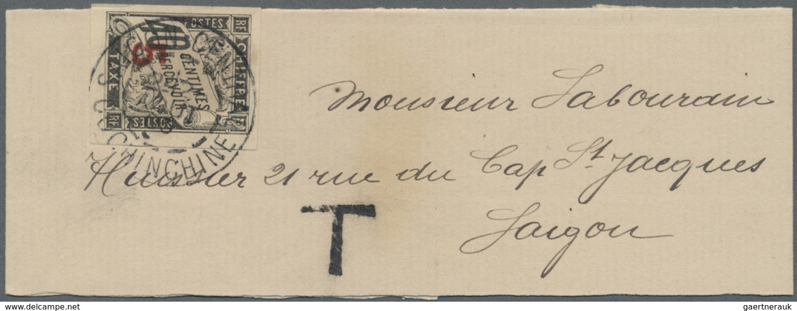 Br Französisch-Indochina - Portomarken: 1905. News-Band Wrapper Addressed To Saigon Bearing Indo-China - Strafport