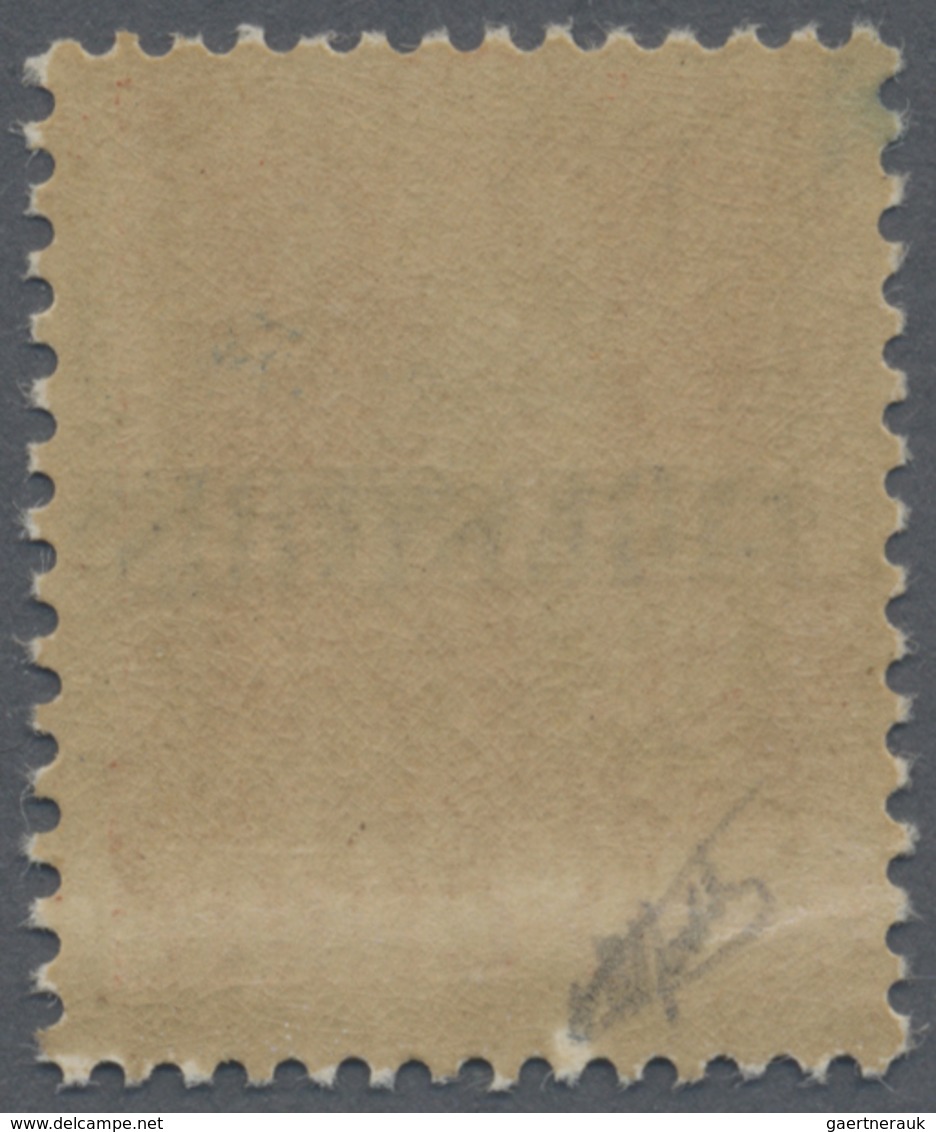 ** Französisch-Indochina - Portomarken: 1919, 2pi. On 5fr. Brick With Double Overprint And Blue Offset - Strafport