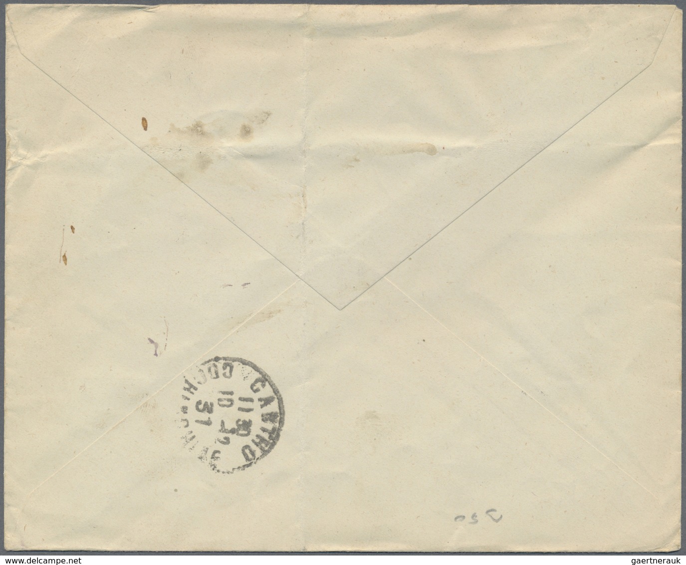 Br Französisch-Indochina - Portomarken: 1931. Envelope (vertical And Horizontal Fold, Addressed To The - Postage Due