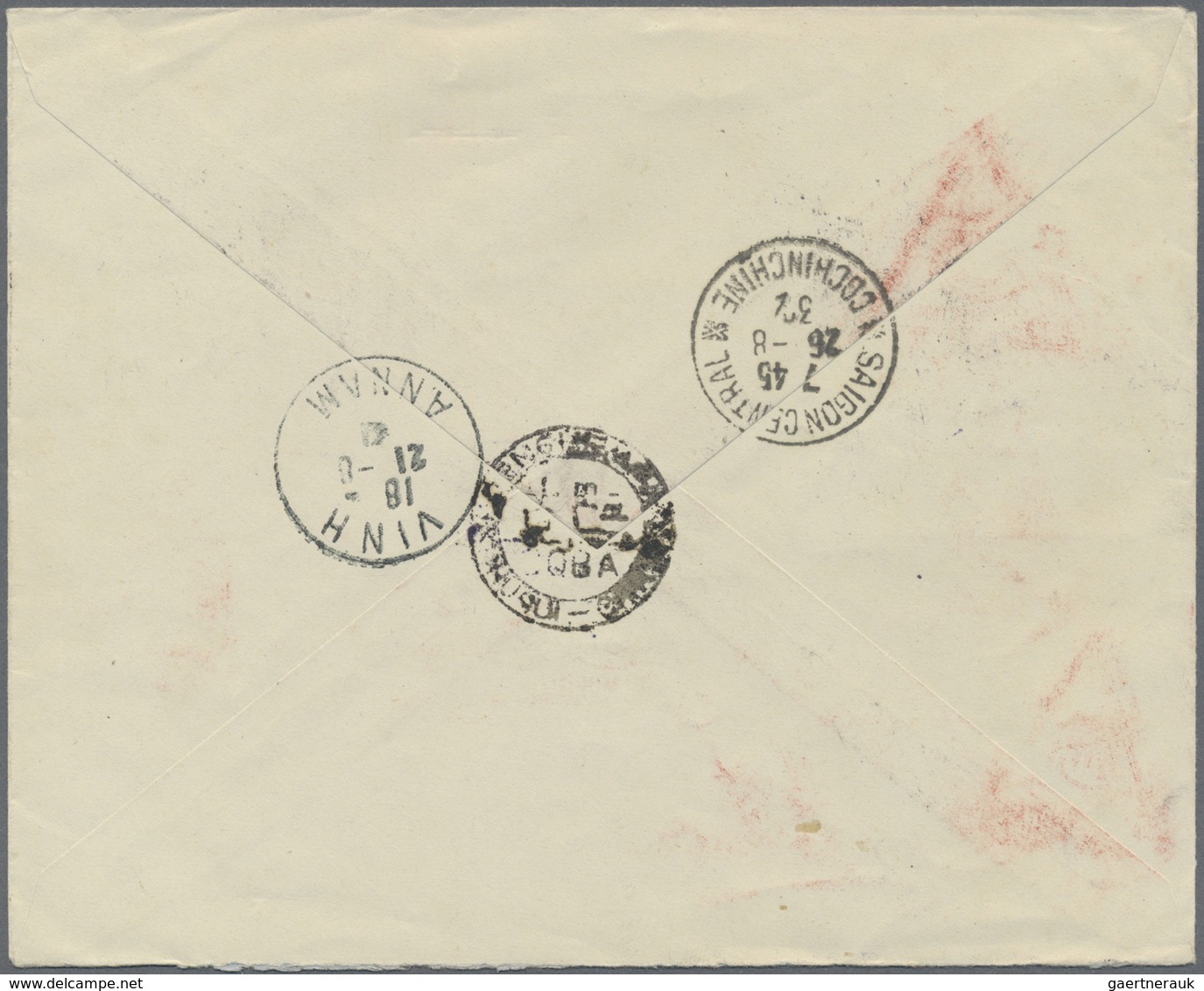 Br Französisch-Indochina - Portomarken: 1932. Envelope Addressed To Can-Tho Bearing Lndo-China SG 142, - Strafport