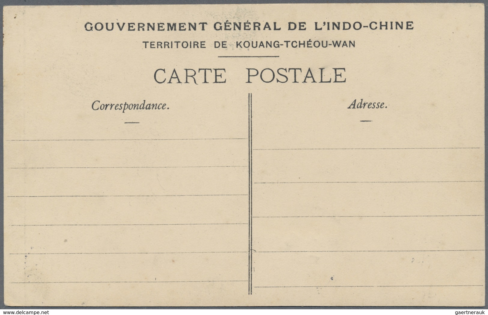 Br Französisch-Indochina - Postämter In Südchina: 1906. Blank Picture Post Card Of 'Rue De I'Alger' Add - Other & Unclassified