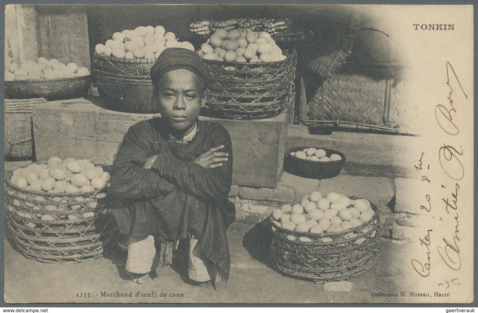 Br Französisch-Indochina - Postämter In Südchina: 1904. Picture Post Card 'Duck Egg Seller' Addressed T - Andere & Zonder Classificatie