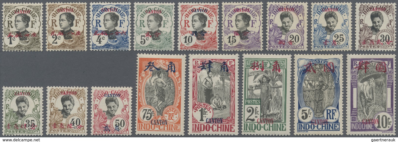 * Französisch-Indochina - Postämter In Südchina: 1908, Canton, Definitives "Native Women", 1c. To 10fr - Andere & Zonder Classificatie